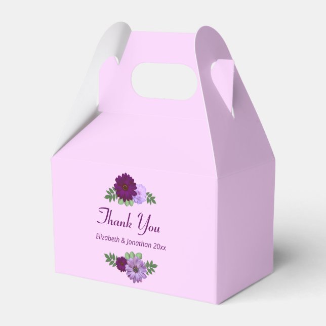 Lila Peony Floral Wedding Geschenkschachtel (Vorderseite)