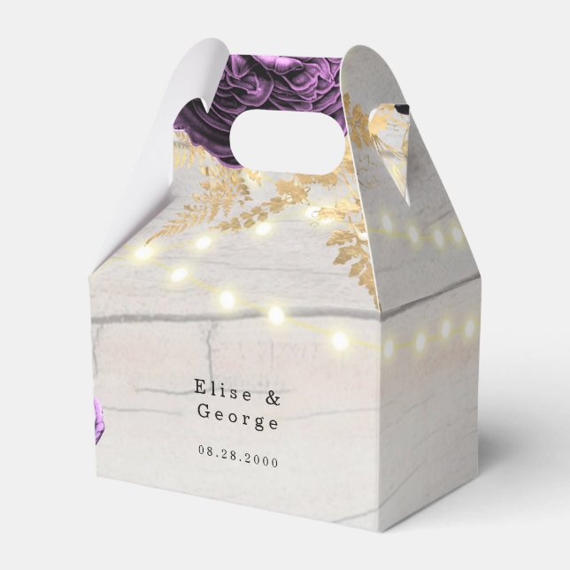Lila Peony-Holzwurzel Geschenkschachtel (Vorderseite)