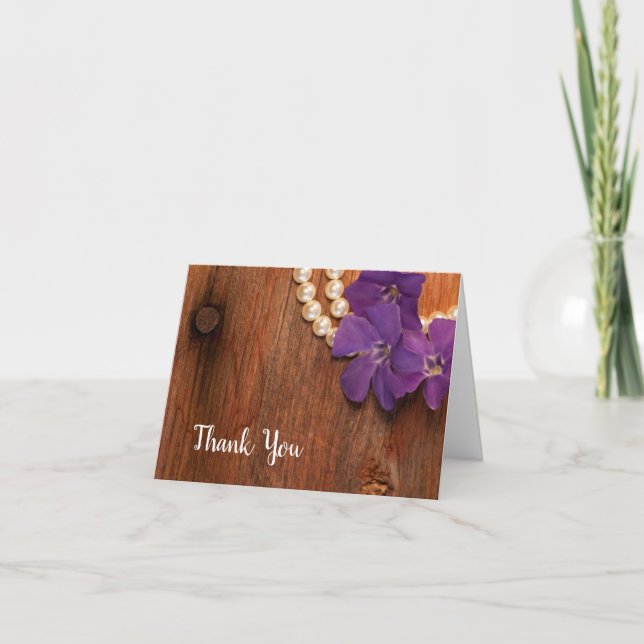 Lila Periwinkle Barn Wood Bridesmaid Vielen Dank Dankeskarte (Vorderseite)