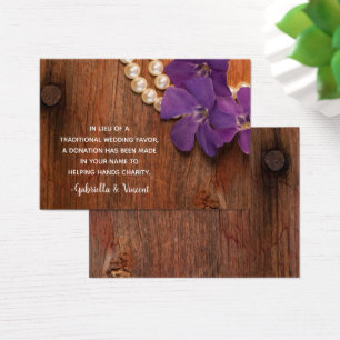 Lila Periwinkle Barn Wood Wedding Wohltätigkeit Ge