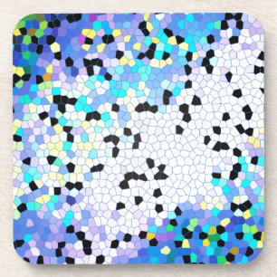 Lila Periwinkle Blau-Schwarz-Mosaikmuster Untersetzer
