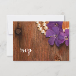 Lila Periwinkle, Perlen, Stallholz, Hochzeit RSVP