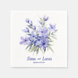 Lila Periwinkles 2: Personalisierte Hochzeit von N Serviette