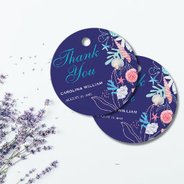 Lila Perle unter der Babydusche Geschenkanhänger