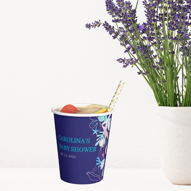 Lila Perle unter der Babydusche Pappbecher (Von Creator hochgeladen)