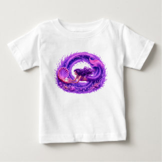 Lila Perlensuchende Meerjungfrau Fantasy-Wellen-Ku Baby T-shirt