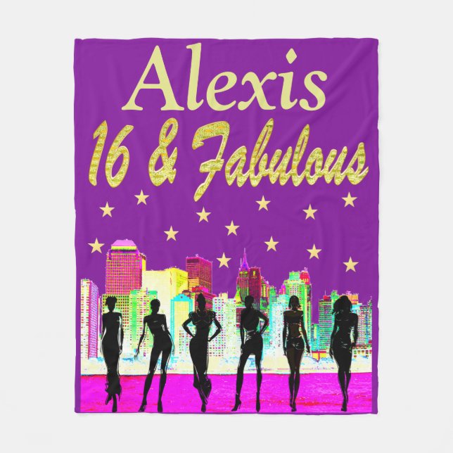 LILA PERSONALISIERT 16 & FABULOUS FLEECE BLANKET (Vorderseite)