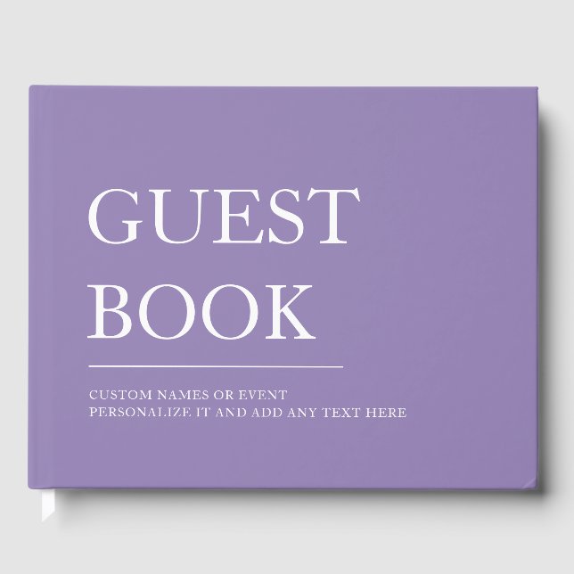 Lila Personalisierte Hochzeit Gästebuch (Vorderseite)