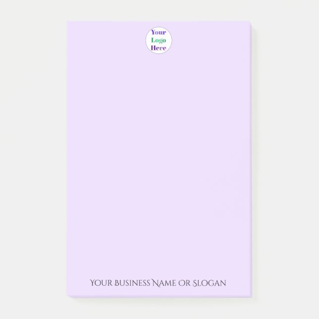 Lila personalisierte Markenlogo Post-it Klebezettel (Vorderseite)