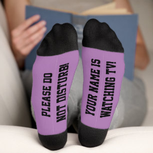 Lila personalisierte Message Socks Socken
