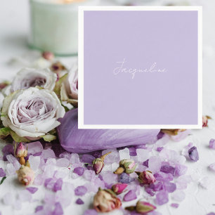 Lila personalisierte Schrift Dusche Cocktail  Serviette