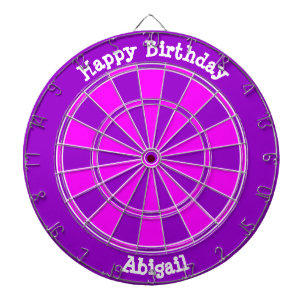Lila Personalisierter Glückwunsch zum Geburtstag Dartscheibe