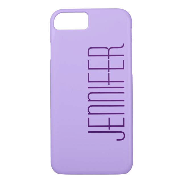 Lila, Personalisierter Jumbo-Name, Minimalistisch Case-Mate iPhone Hülle (Rückseite)