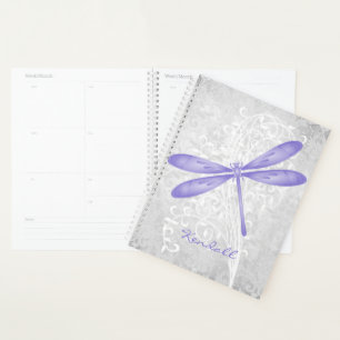 Lila Personalisierter Libellenplaner Planer