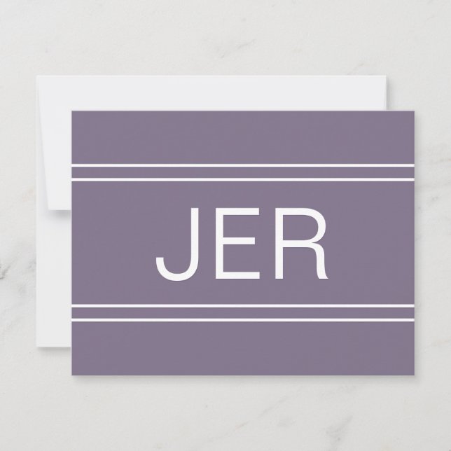 Lila Personalisierter Mit Monogramm Name Initial C Mitteilungskarte (Vorderseite)