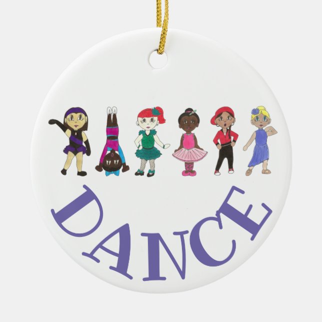 Lila Personalisierter Tanzlehrer Ballett Stich Jaz Keramik Ornament (Vorne)