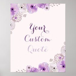 Lila Personalisiertes Blumenangebot Poster