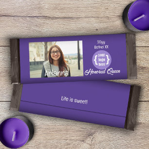 Lila Personalisiertes DIY Foto Candy Bar Wrapper Flyer