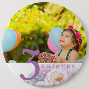 Lila personalisiertes Foto Button