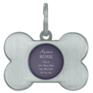 Lila Personalisiertes Silber Tiermarke
