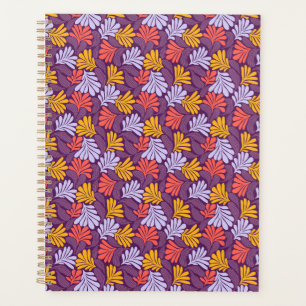 Lila Petal Muster Spiral Journal Planer