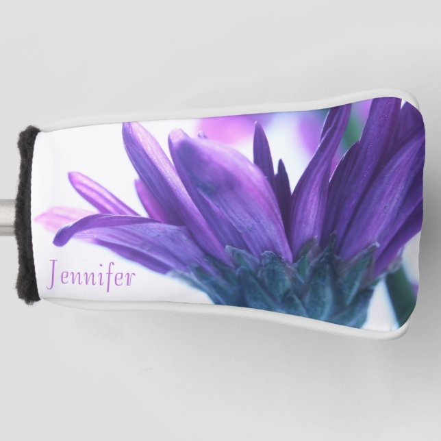Lila Petals Personalisiert Putter Abdeckung Golf Headcover (Vorderseite)