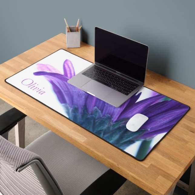 Lila Petals Personalisierte Schreibmatte Schreibtischunterlage (Büro 2)