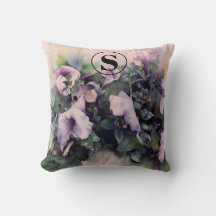 Lila Petunia Aquarellblume Monogramm