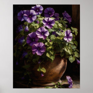 Lila Petunia Blume Art Print Poster