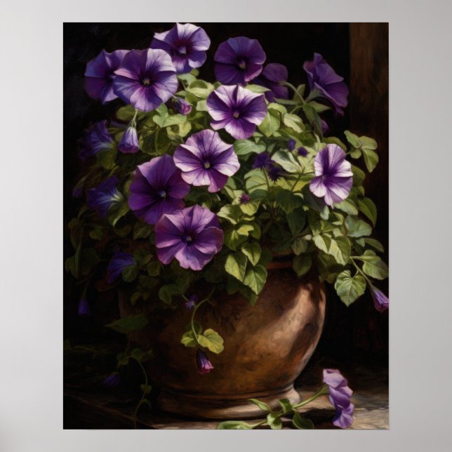 Lila Petunia Blume Art Print Poster (Vorne)
