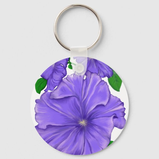Lila Petunia Schlüsselanhänger (Vorderseite)