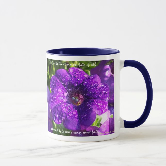 Lila Petunia-Tasse mit Zitat Tasse (Rechts)