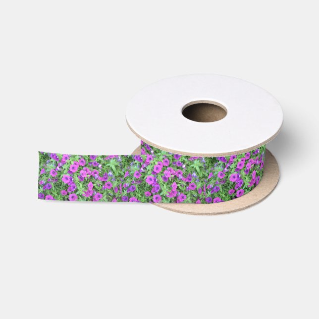 Lila Petunias-Ribbon Satinband (Spule)