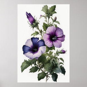 Lila Petunien Blumen Kunst Druck Poster