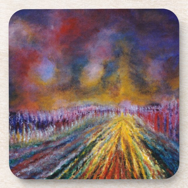 Lila Pfad Getränkeuntersetzer (Vorderseite)