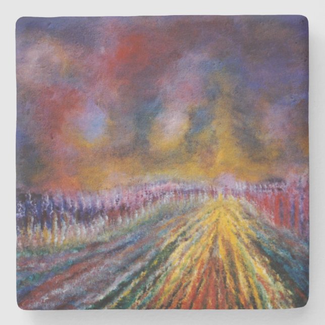 Lila Pfad Steinuntersetzer (Vorderseite)