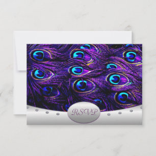 Lila Pfau Hochzeit RSVP Hochzeitskarten Karte