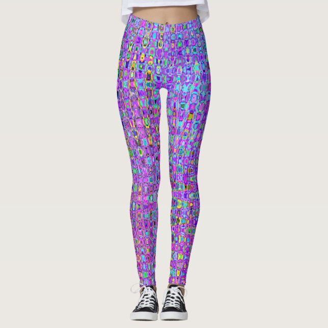 Lila Pfau Leggings (Vorderseite)
