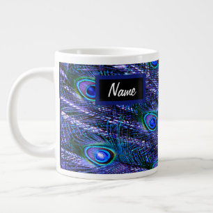 Lila Pfauenfeathers Jumbo-Tasse