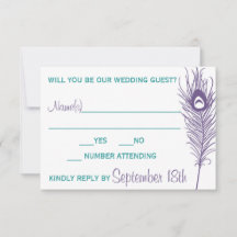 Lila Pfauenfeder RSVP