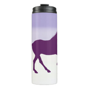 Lila Pferd auf helllila Ombre Thermosbecher