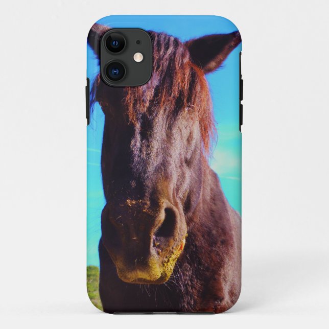 Lila Pferd mit grünem Mund Case-Mate iPhone Hülle (Rückseite)