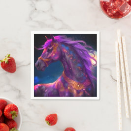 Lila Pferd Serviette