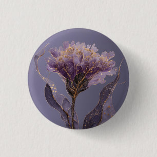 Lila Pfingstrose Inspirierte Florale Gold Akzente Button