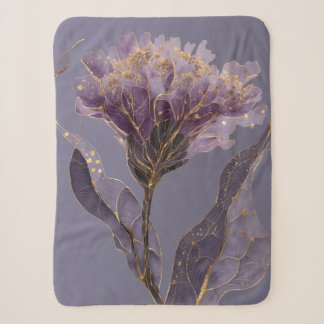 Lila Pfingstrose Inspirierte Florale Goldene Akzen Sherpadecke