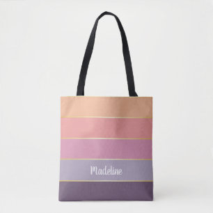 lila Pfirsichfarben-Streifen Tasche