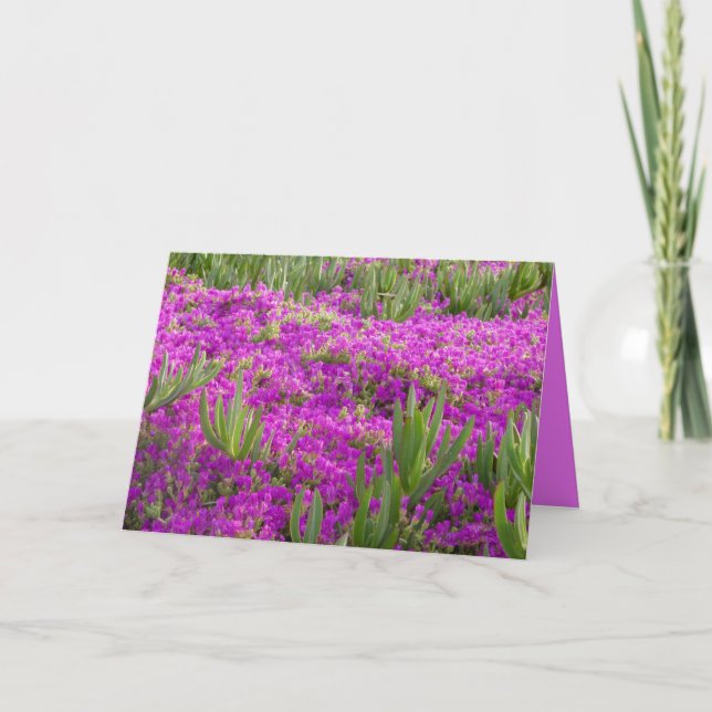 Lila-Pflanze, Blüten, Ledergruß Karte (Vorderseite)