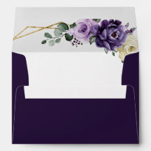 Lila Pflaume Ivory Gold Floral Geometric Wedding