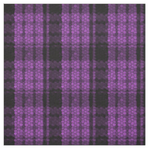 Lila, Pflaume, Lavendel, schwarzes Mosaik kariert Stoff