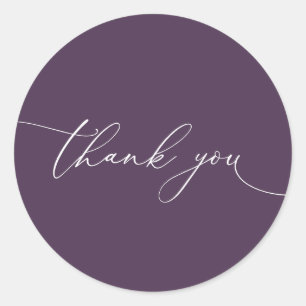 Lila Pflaume Moderne Minimalistische Hochzeit Viel Runder Aufkleber